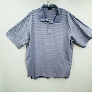 Polo Golf Ralph Lauren Shirt Blue White Striped Golf Pima Cotton Size‎ XL